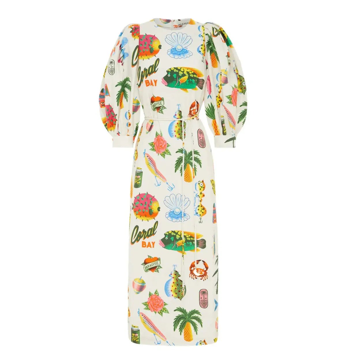 Alemais Samaki Puff Sleeve Midi Dress in Multi Size AU 14 photo 4