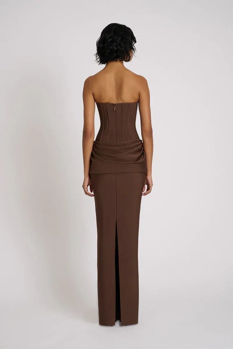 Eliya The Label Hilda Gown Maxi Brown Size AU 8 photo 2