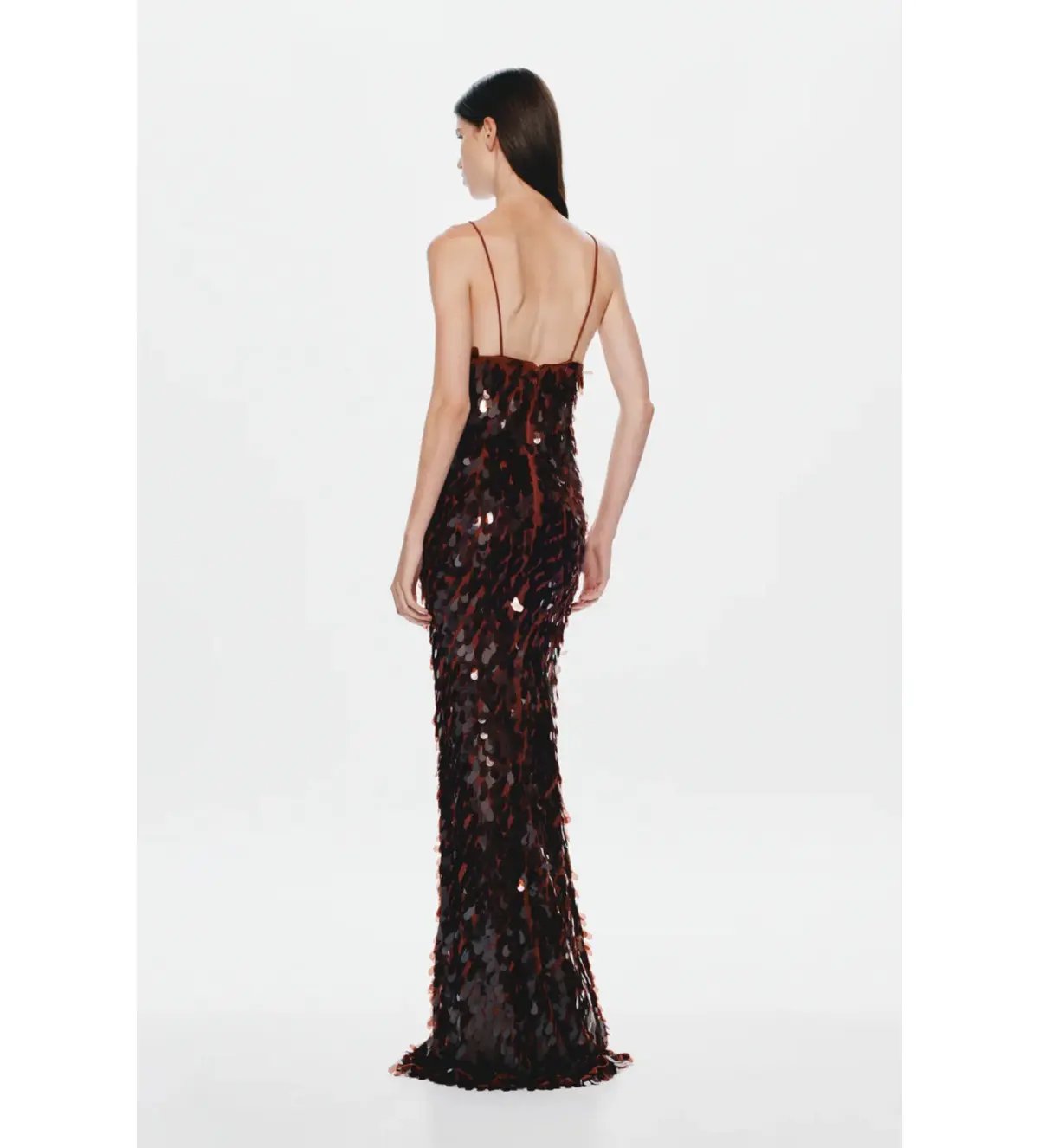 Misha Sapphire Sequin Maxi Dress in Fig Size 6/XS photo 3