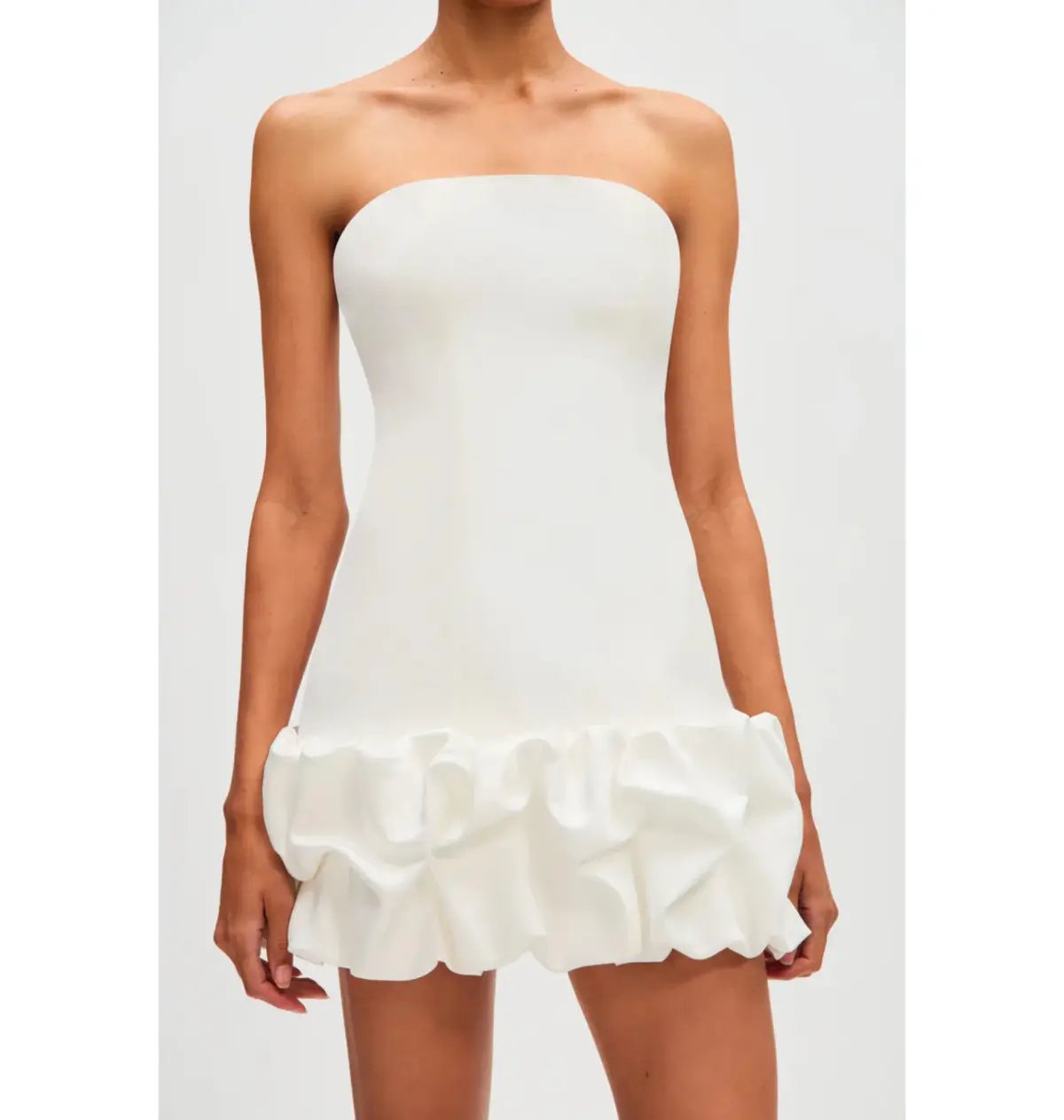 Misha The Saphira Crepe Mini Dress Ivory Size 10 photo 2