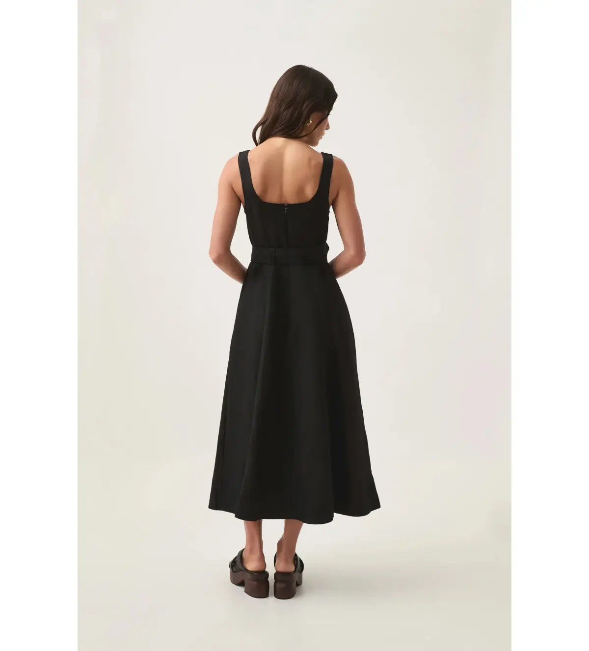 Aje Clay Belted Midi Dress in Black Size AU 8 photo 3