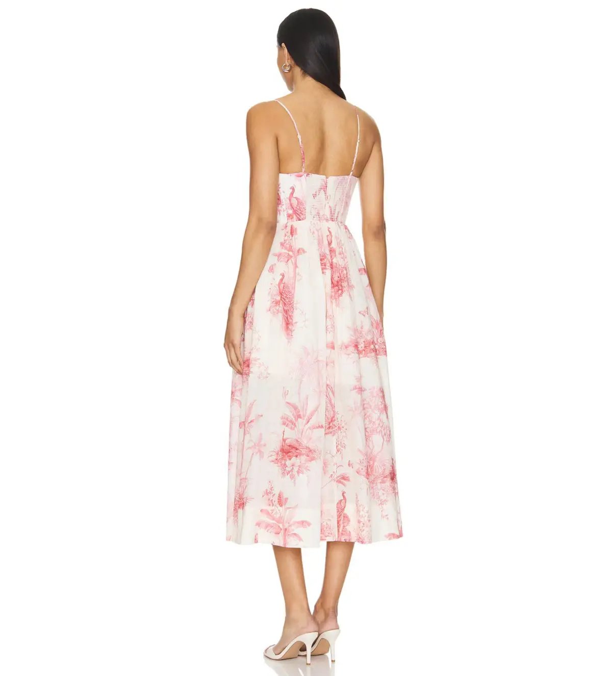 Zimmermann Waverly Corset Midi Dress Pink Palm Size 3 AU 14 photo 5