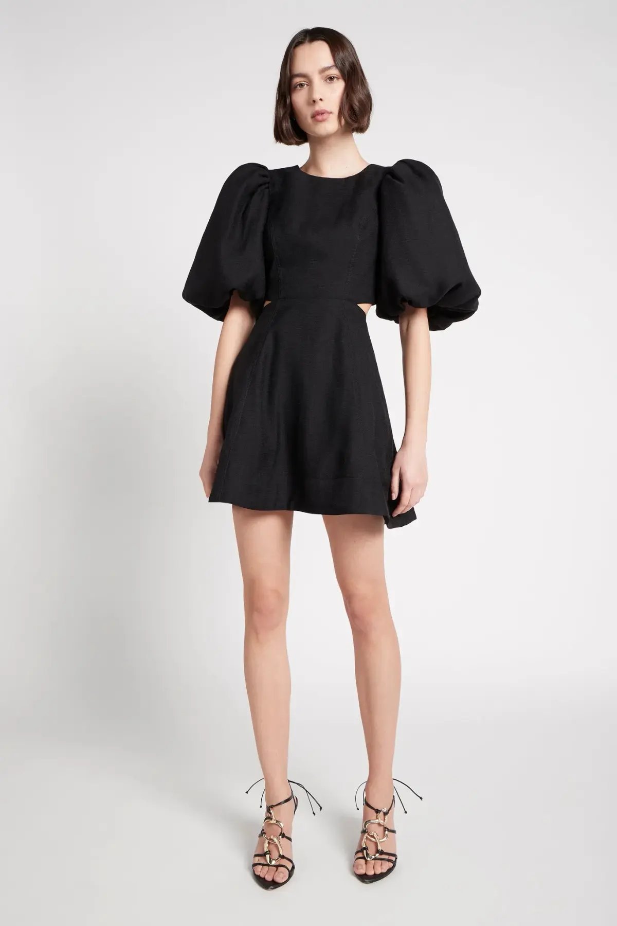 Aje Bouquet Puff Sleeve Mini Dress Black Size 12 / L photo 3