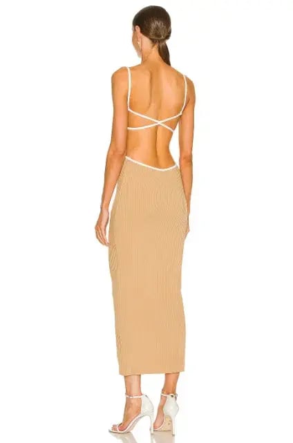 Bec & Bridge Coyote Midi Dress in Camel Size 6 photo 3