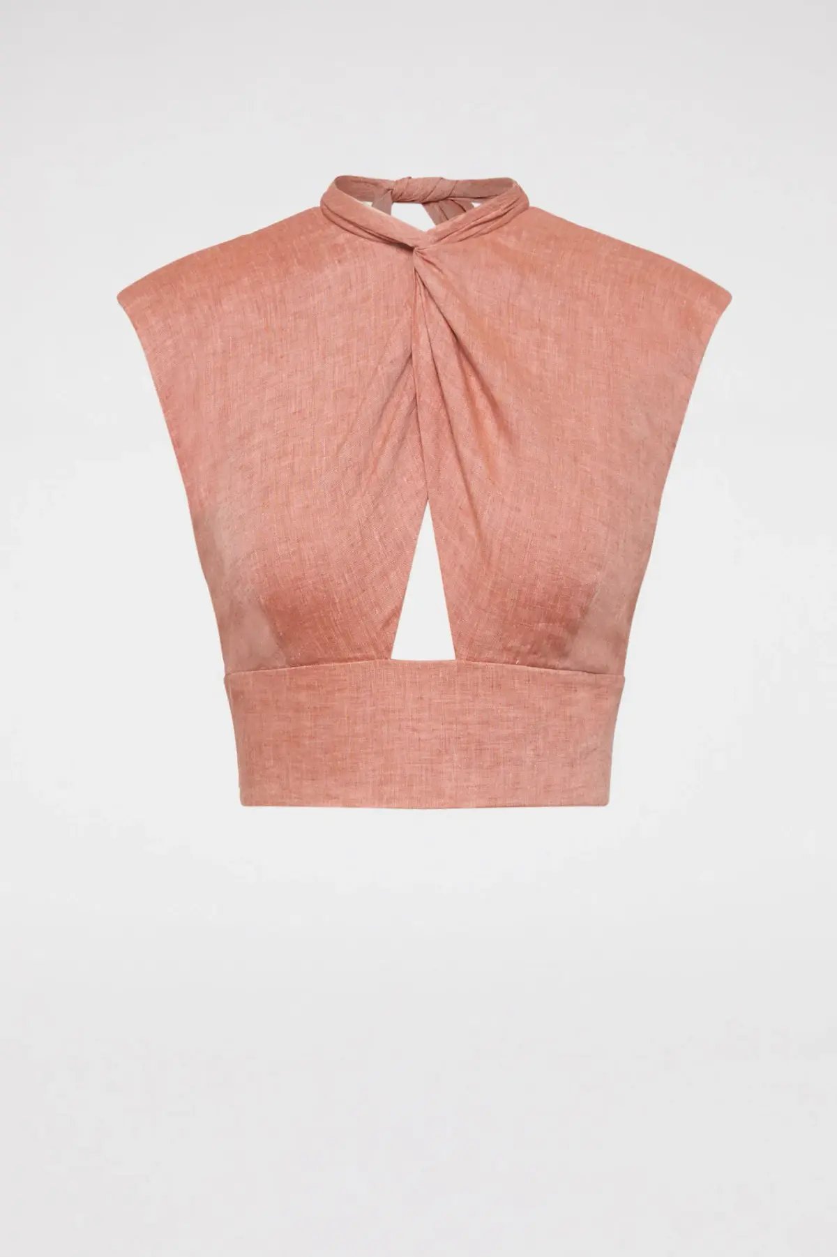 Scanlan Theodore Italian Linen Trouser And Turban Twist Top Set Pink Size 8 photo 3