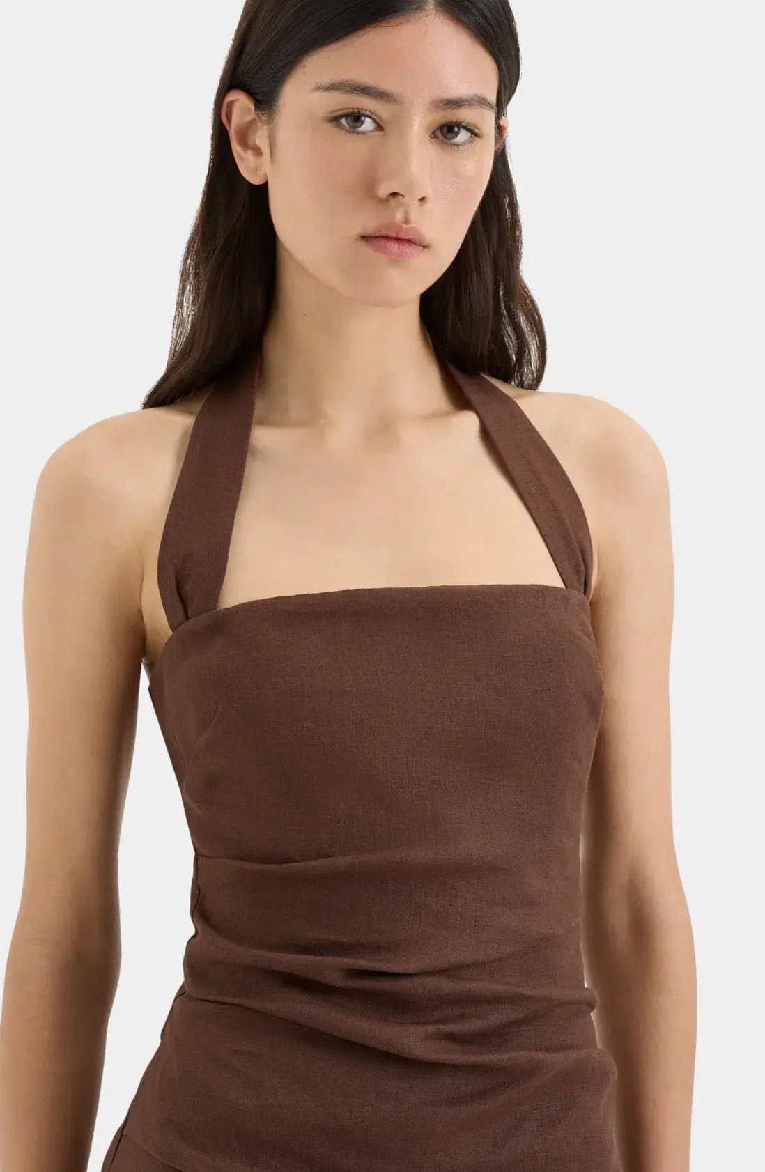 Noemi Halter Mini Dress Brown Size AU 12 photo 5