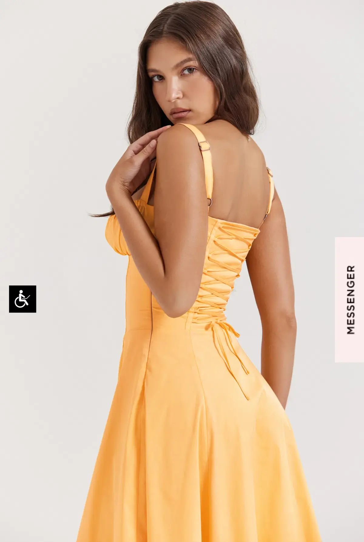 House of CB CARMEN TANGERINE BUSTIER SUNDRESS  Size L photo 2