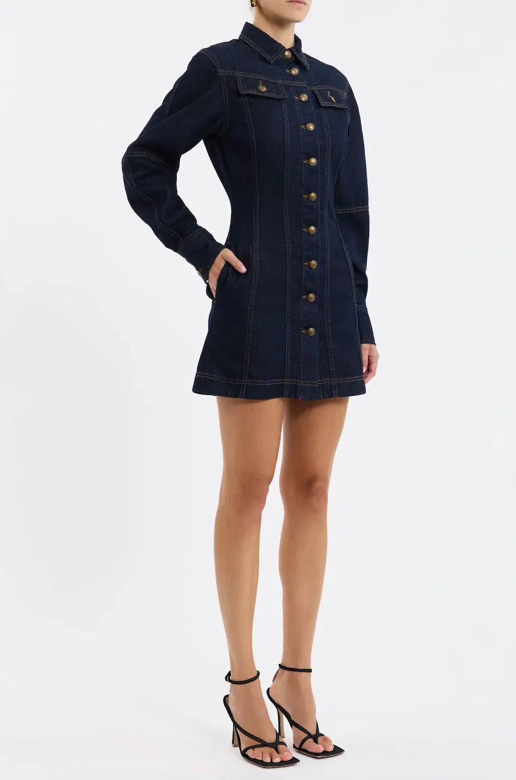 Rebecca Vallance Dylan Denim Mini Dress Size 8 photo 3