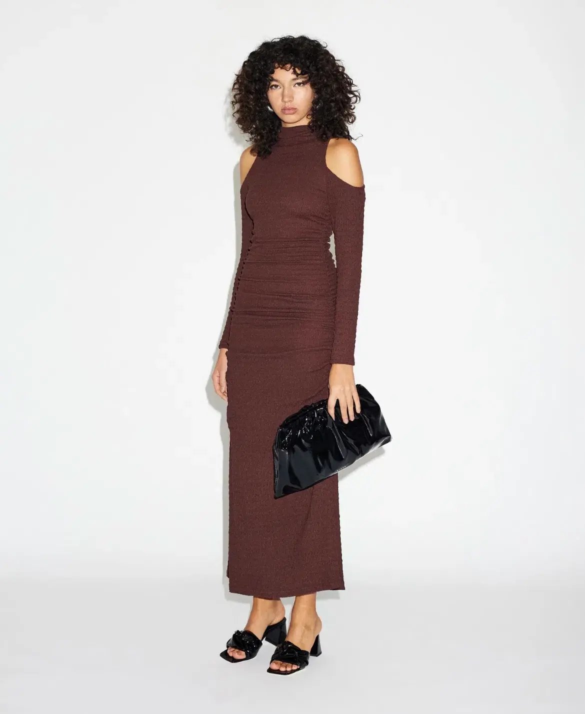 Lover Kienna Textured Dress Brown Size AU 10 photo 3
