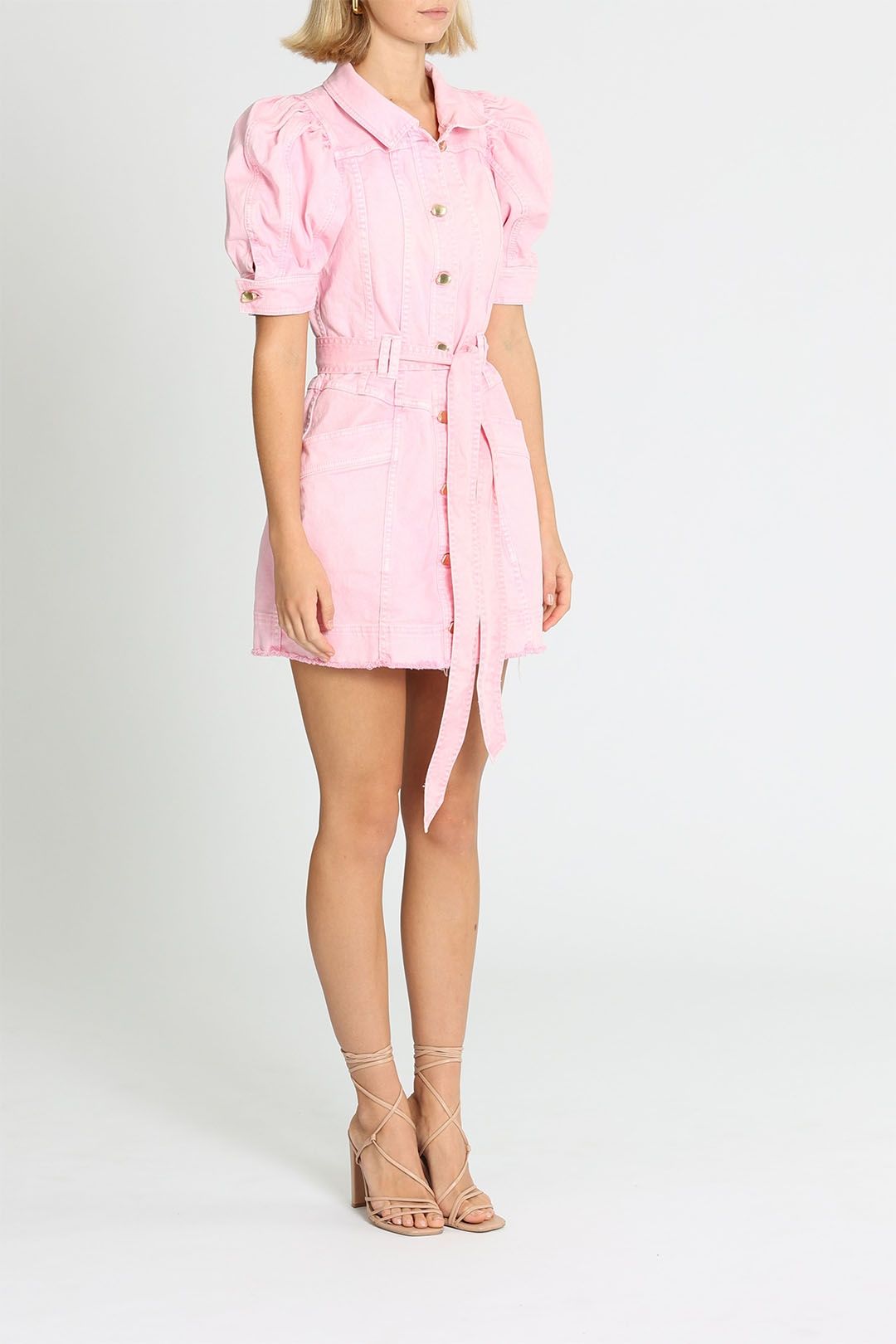 Flora Denim Puff Sleeve Mini Dress photo 2