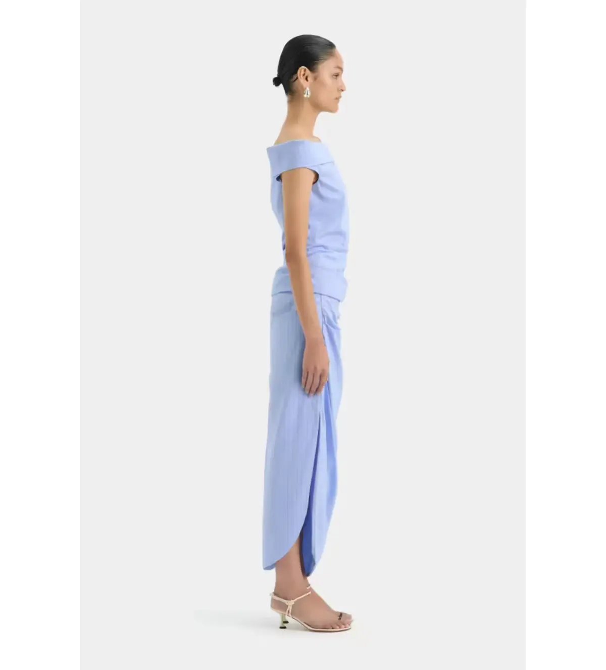 Sir The Label Lori Midi Skirt And Top Set In Sky Blue Size 1/ AU 8 photo 2