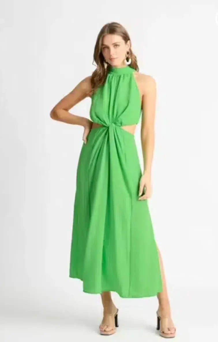 Sheike Elevate Maxi Dress Green Size 10 photo 2