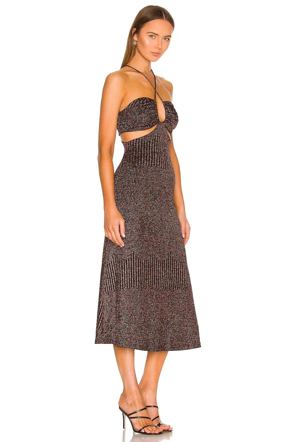MISHA Dulci Midi Dress Brown Size 6/XS photo 2