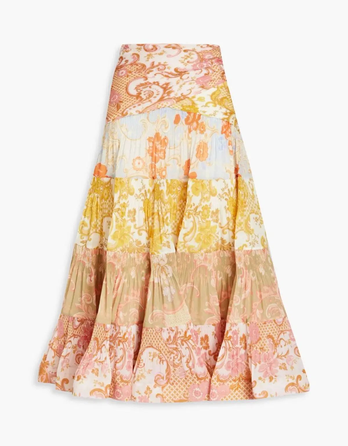 Zimmermann Postcard Pleated Fan Top size 2 Long Skirt Print Size 3 photo 5