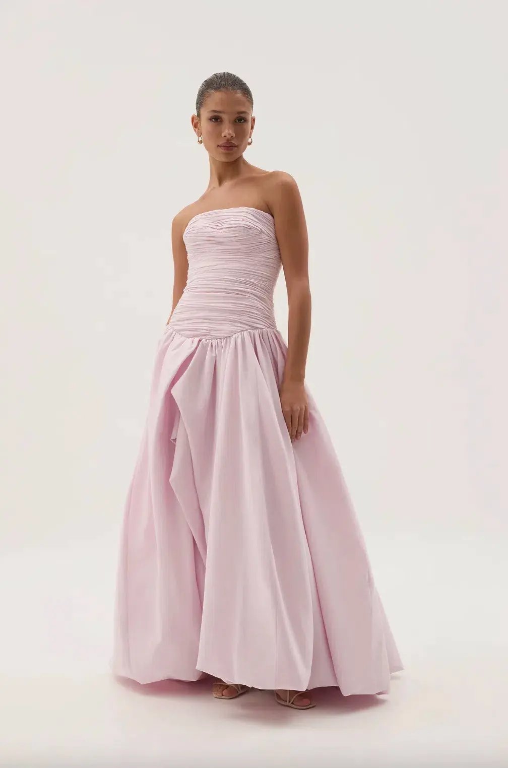 Aje Violette Bubble Hem Maxi Dress Pastel Pink Size 10 photo 2