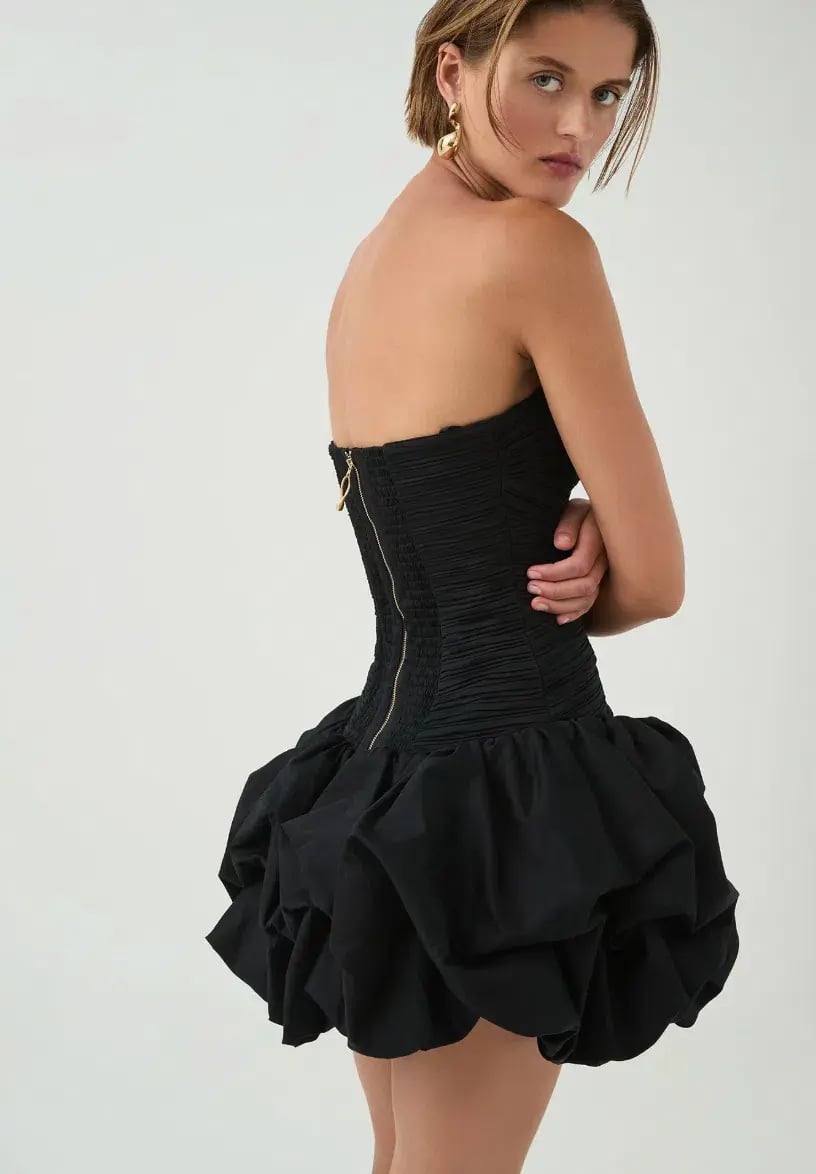 Aje Violette Bubble Hem Mini Dress Black Size 8 photo 2