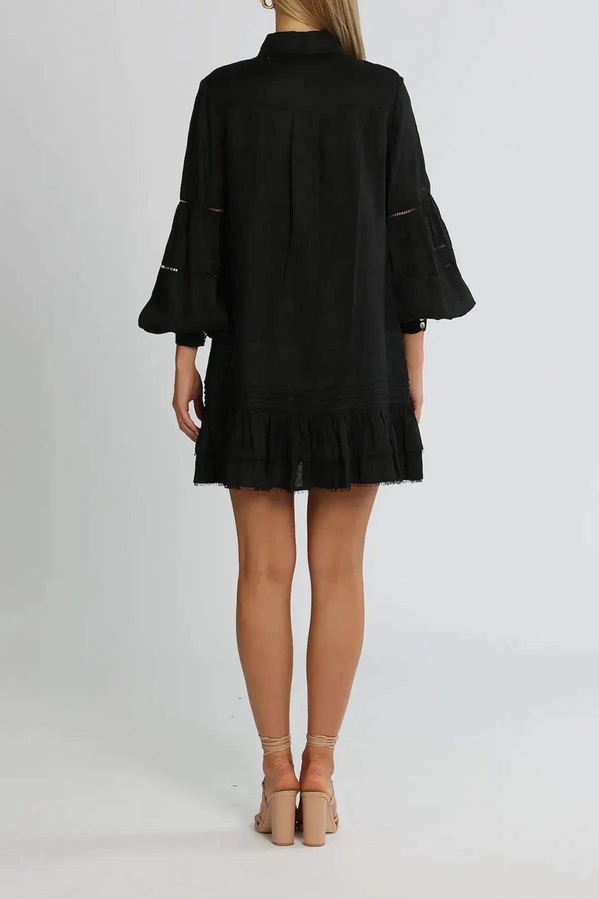 Aje Lotus Shirt Dress Mini Black Size AU 4 photo 3