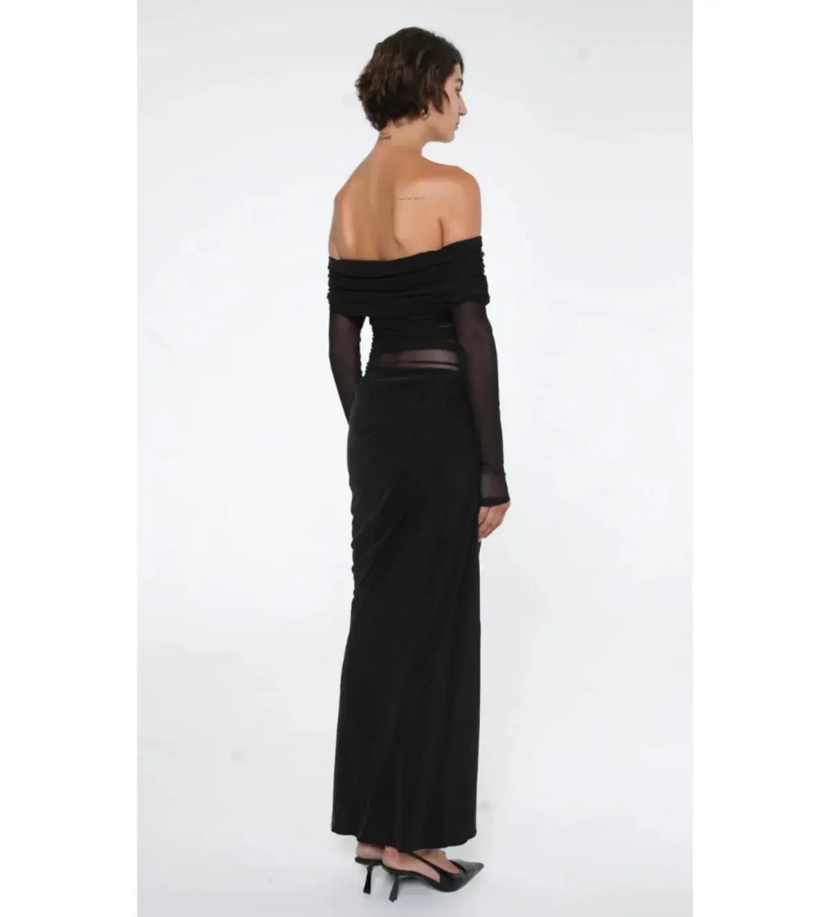 Benni Yasmin Off-Shoulder Maxi Dress Black Size AU 8 photo 2