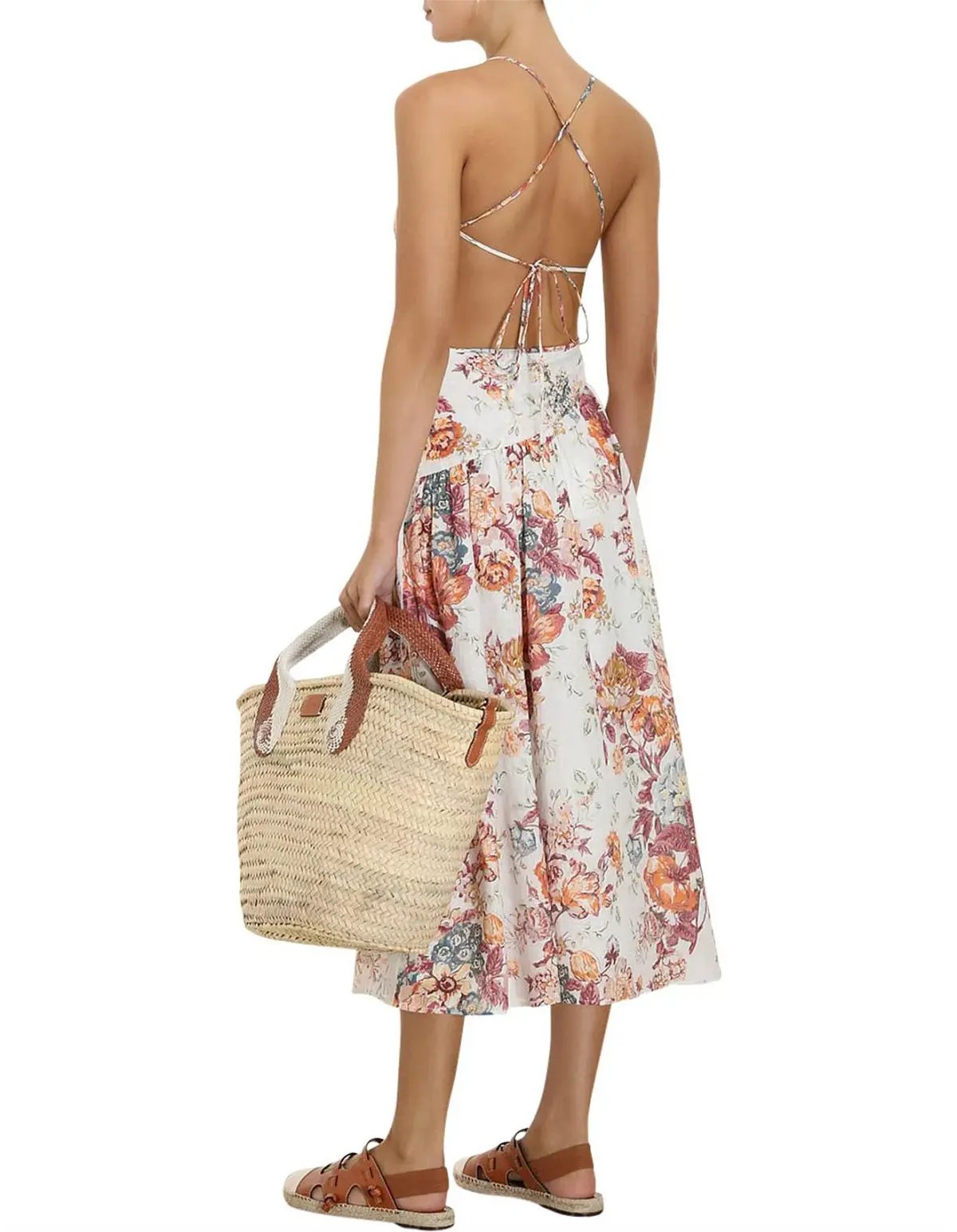 Zimmermann The Pattie Asymmetric Dress in Cream Floral Size 4 Au 12-14 photo 3