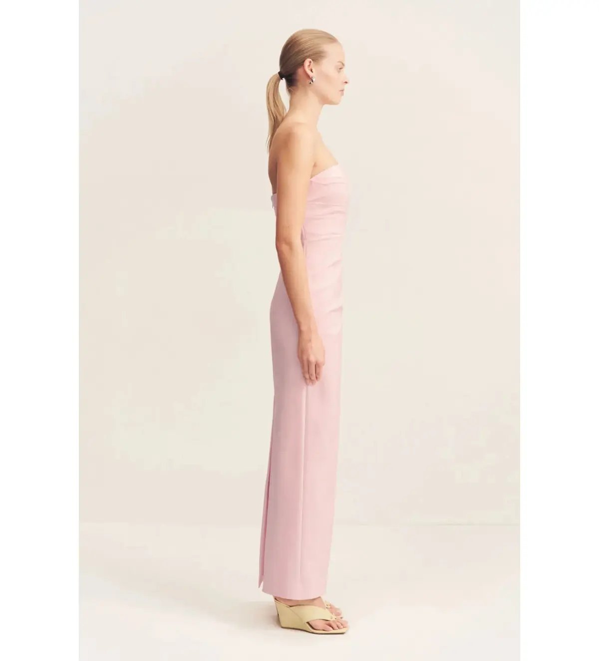 Shona Joy Lani Strapless Draped Maxi Dress Fairyfloss Size 10 photo 3