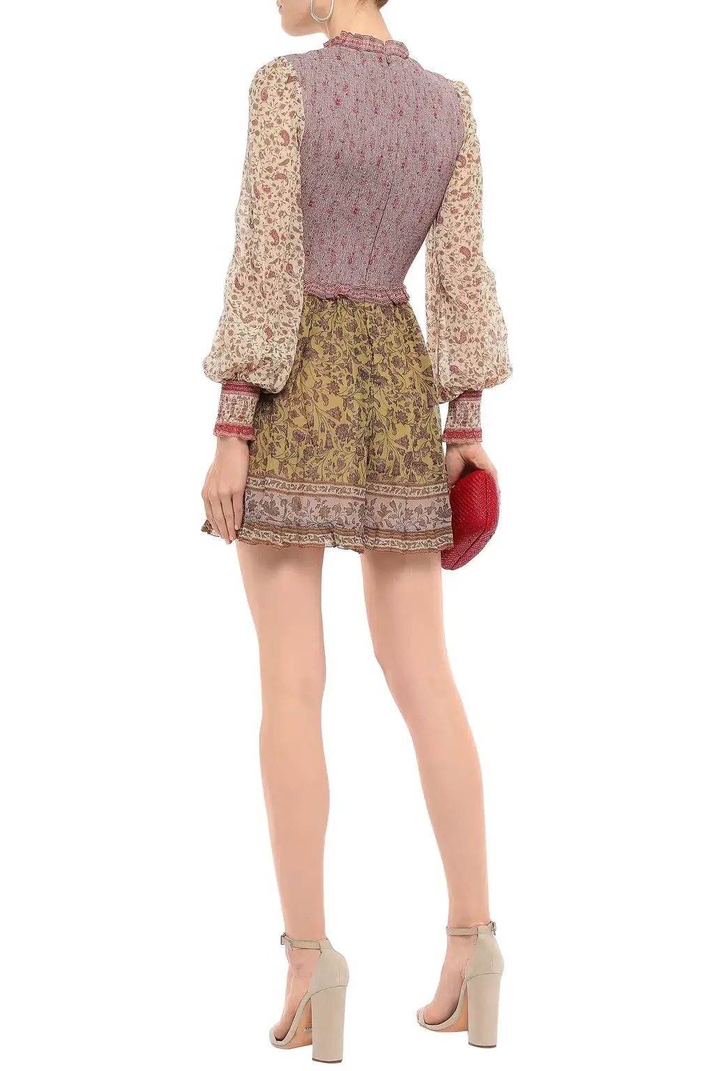 Zimmermann Juniper Shirred Playsuit Cotton and Silk Paisley Floral Size 1/Au 10 photo 3