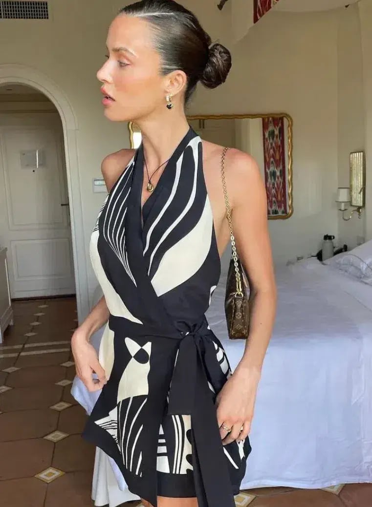 Sir the Label Sir the Label Realisme Wrap Halter Mini Dress Size 1/Au 8 photo 3