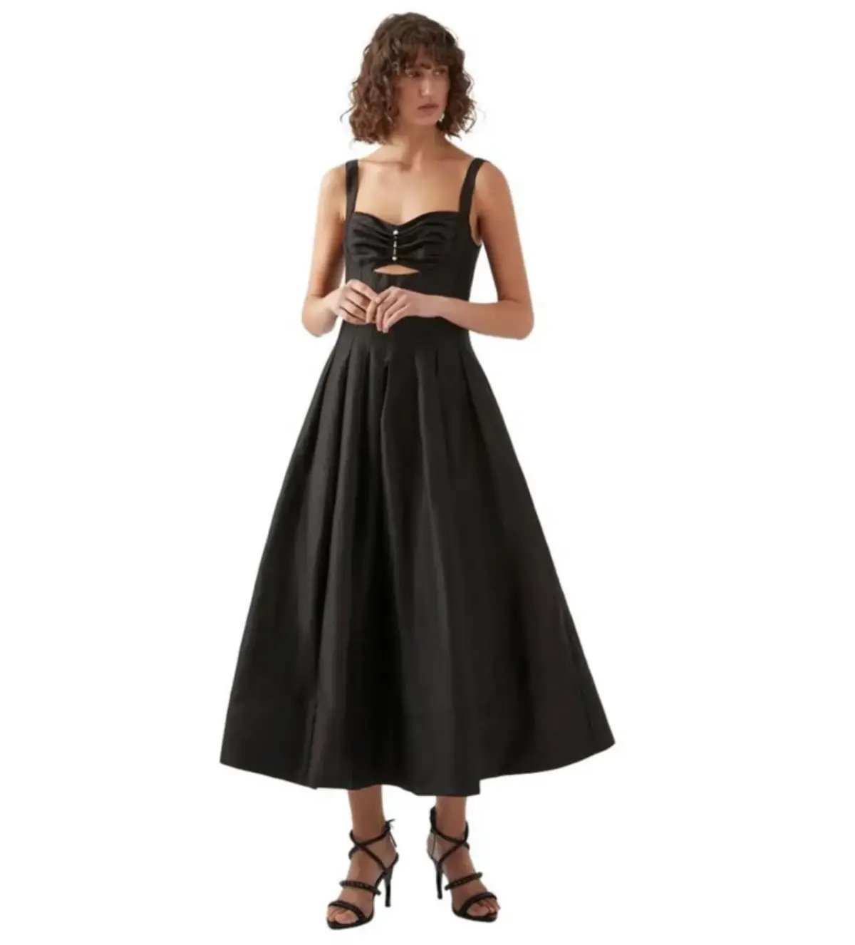 AJE Divinity Pearl Pin Midi Dress Black Size XS / AU 6 photo 2