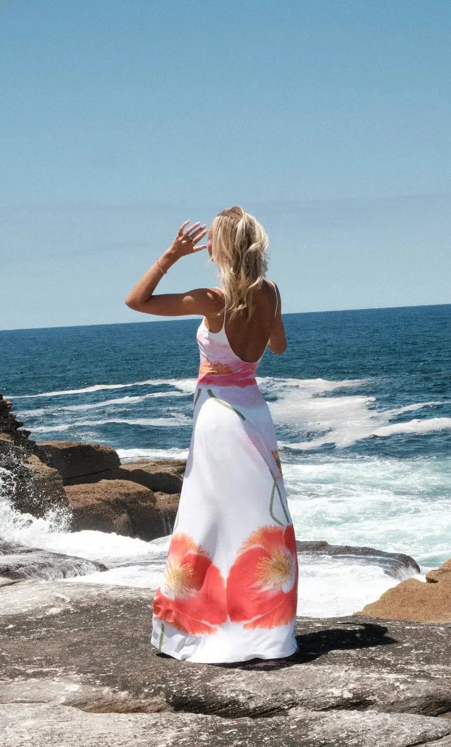 With Harper Lu Low Back Maxi Dress in Poppy Size 8 photo 2