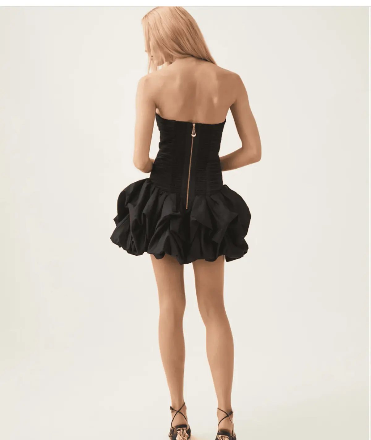 Aje Violette Bubble Hem Mini Dress in Black Size 10 photo 3