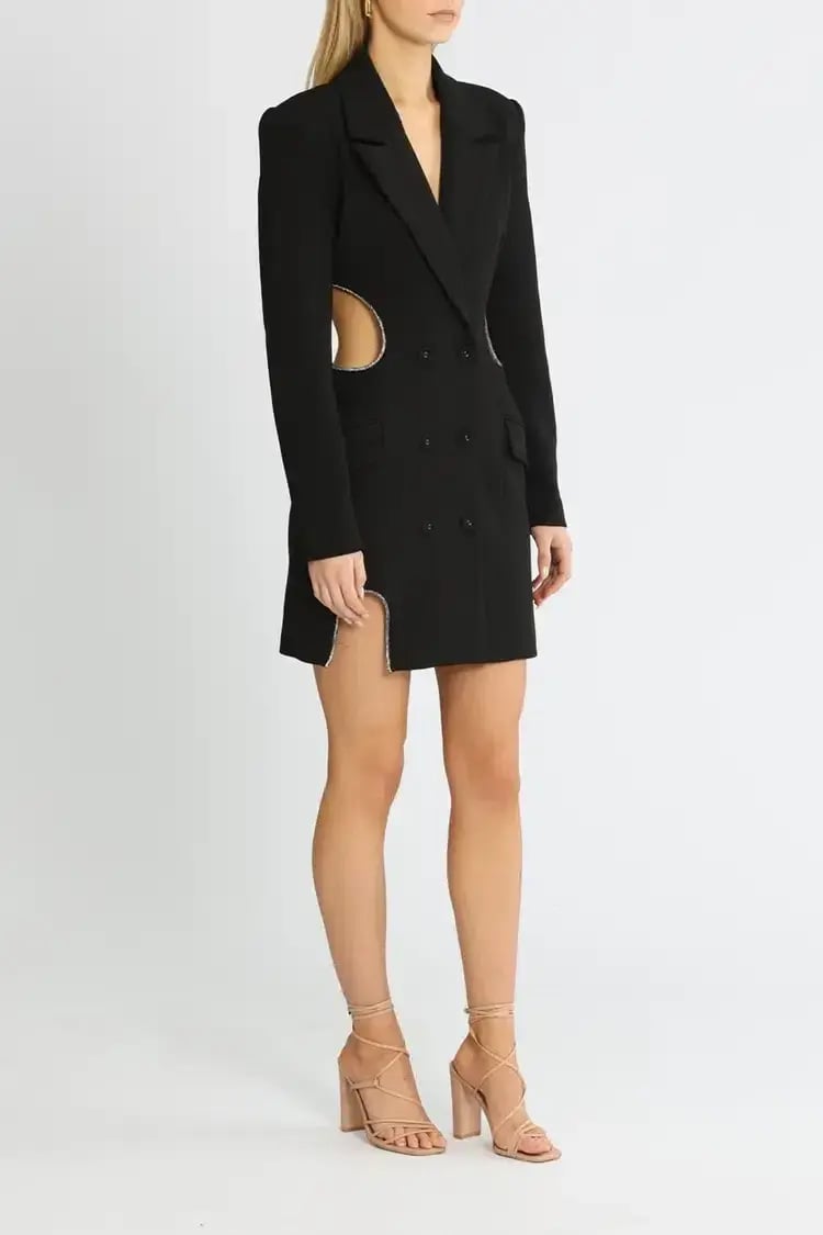 MISHA Fay Bonded Crepe Dress Black Size 8/S photo 2