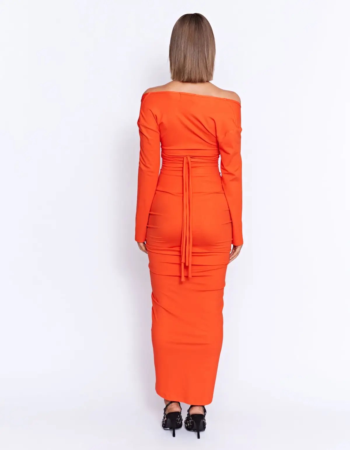 Pfeiffer Fontaine Midi Dress Crimson Orange Size M / AU 10 photo 7