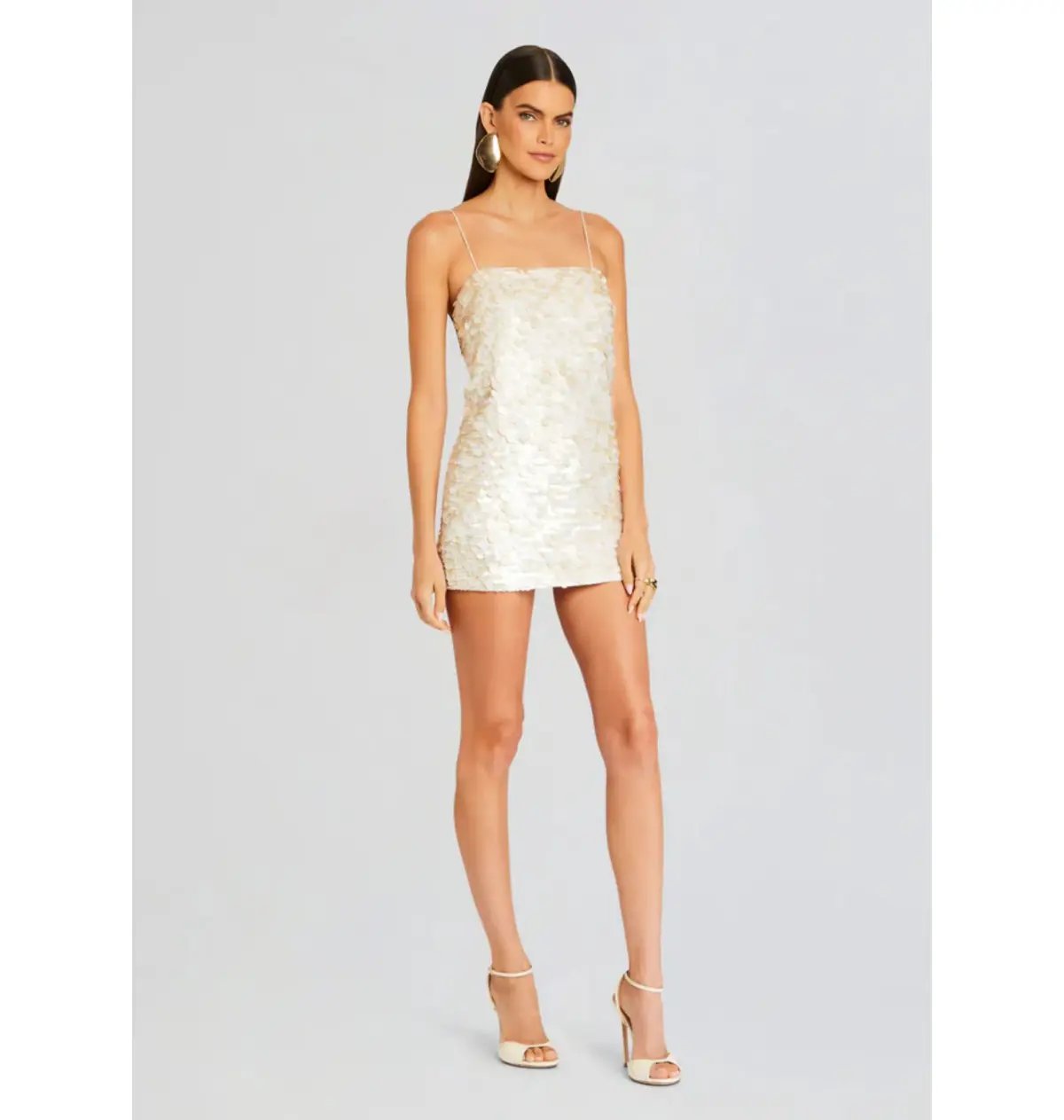 Retrofete Eleanora Sequin Dress Beige/White Side XS / AU 6 photo 3
