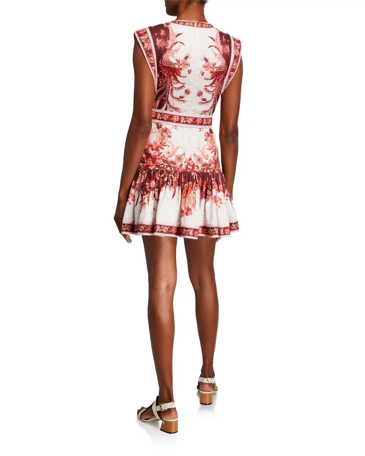 Zimmermann Wavelength Fluted Mini Dress Print Size 0 / AU 8 photo 3