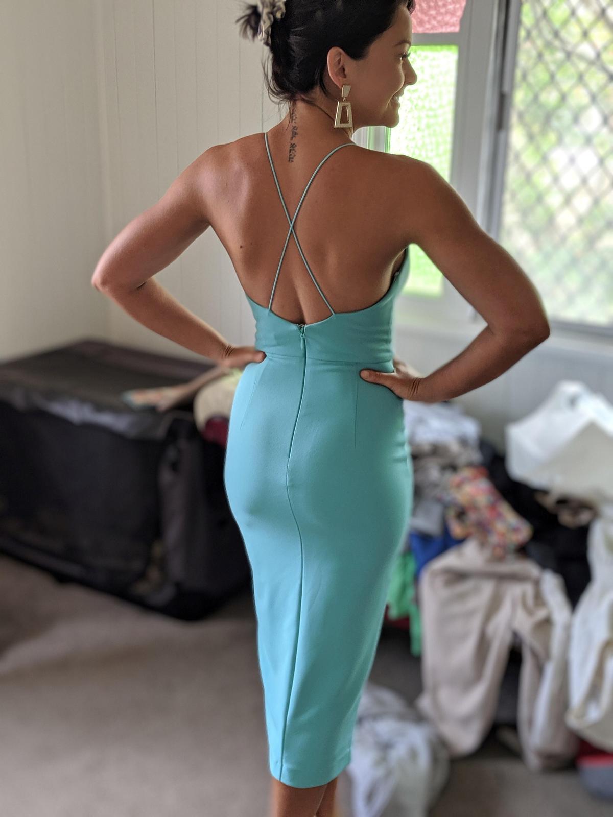 Sheike Baby Blue Spaghetti Strap Midi  Size 8 photo 4