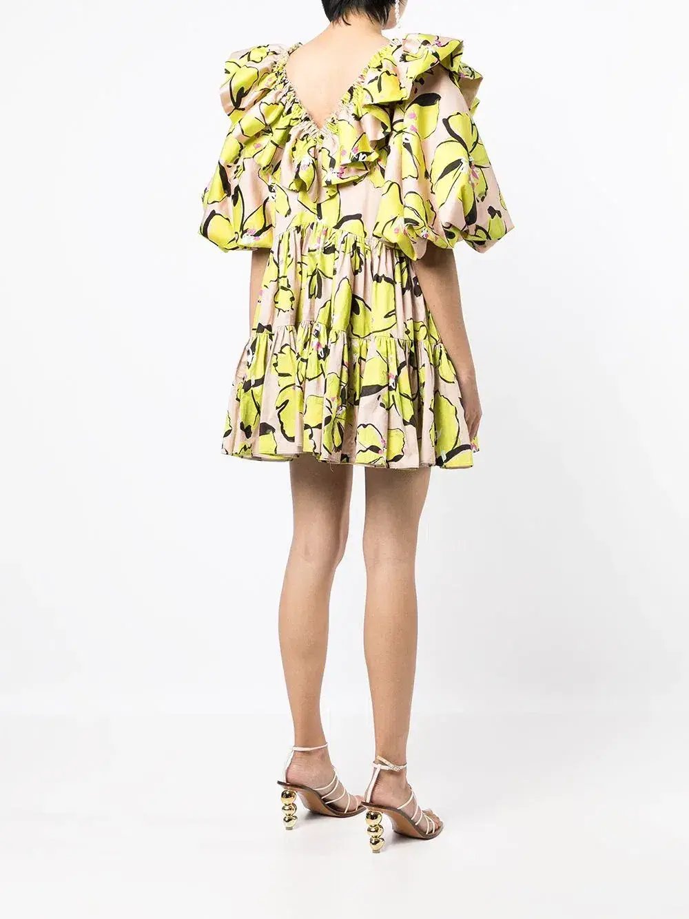 Aje Ruffle Mini Dress Print Size 8 photo 3