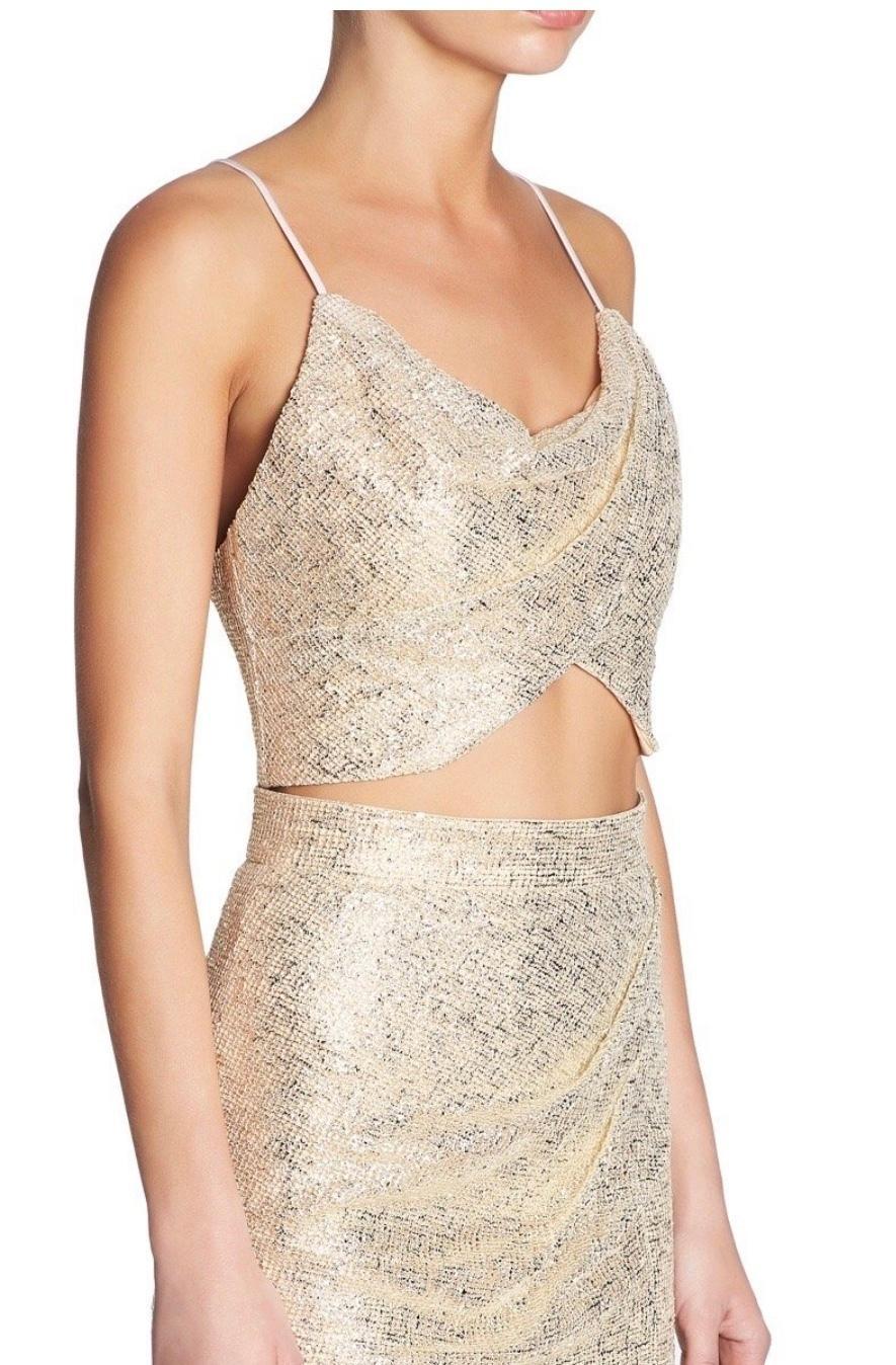 Manning Cartell flash bulb top and skirt set metallic size 8 photo 2