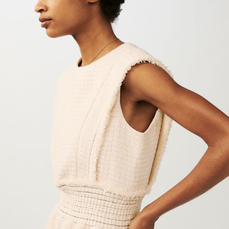 Maje Rosay Sleeveless Tweed Dress Cream Size 2 photo 2