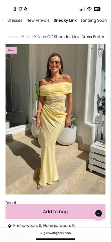 FOR HIRE - Benni Nico Off Shoulder Maxi Dress Butter - Size 6/XS photo 2