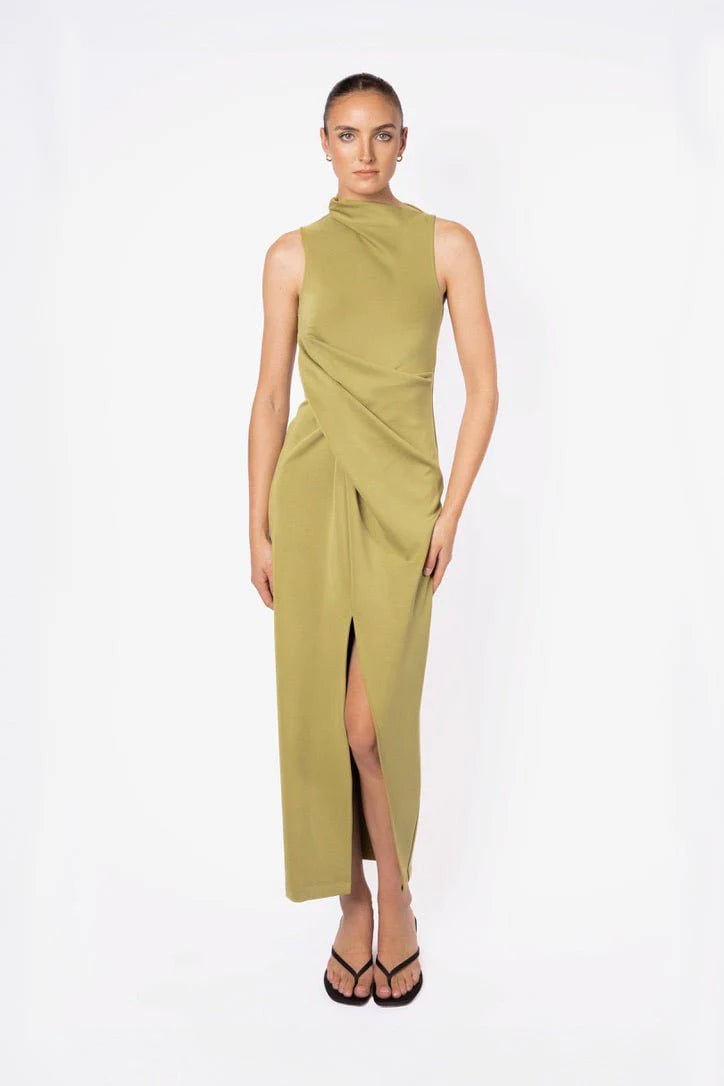One Fell Swoop Sculpted Stretch Dress - Wasabi photo 3
