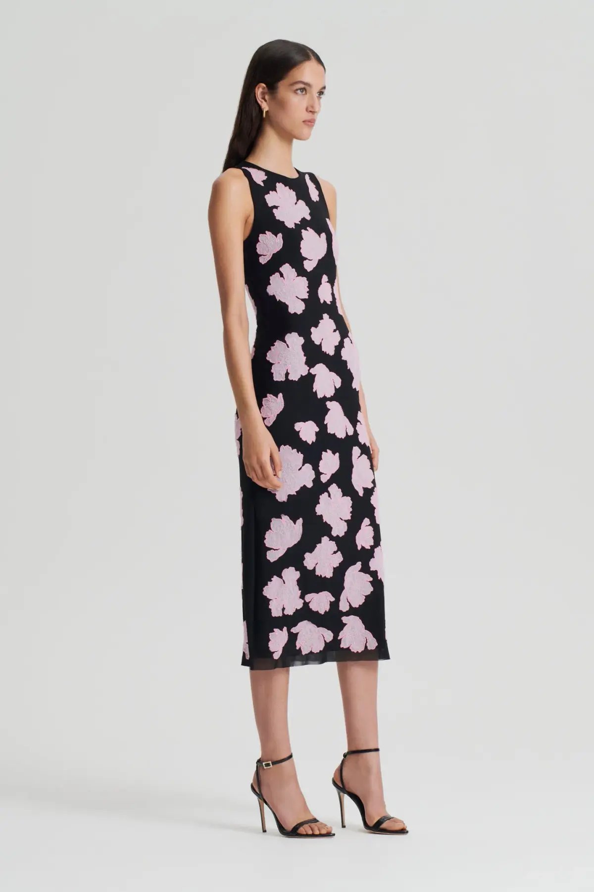 Scanlan Theodore Embroidered Floral Mesh Dress Size 6 photo 2