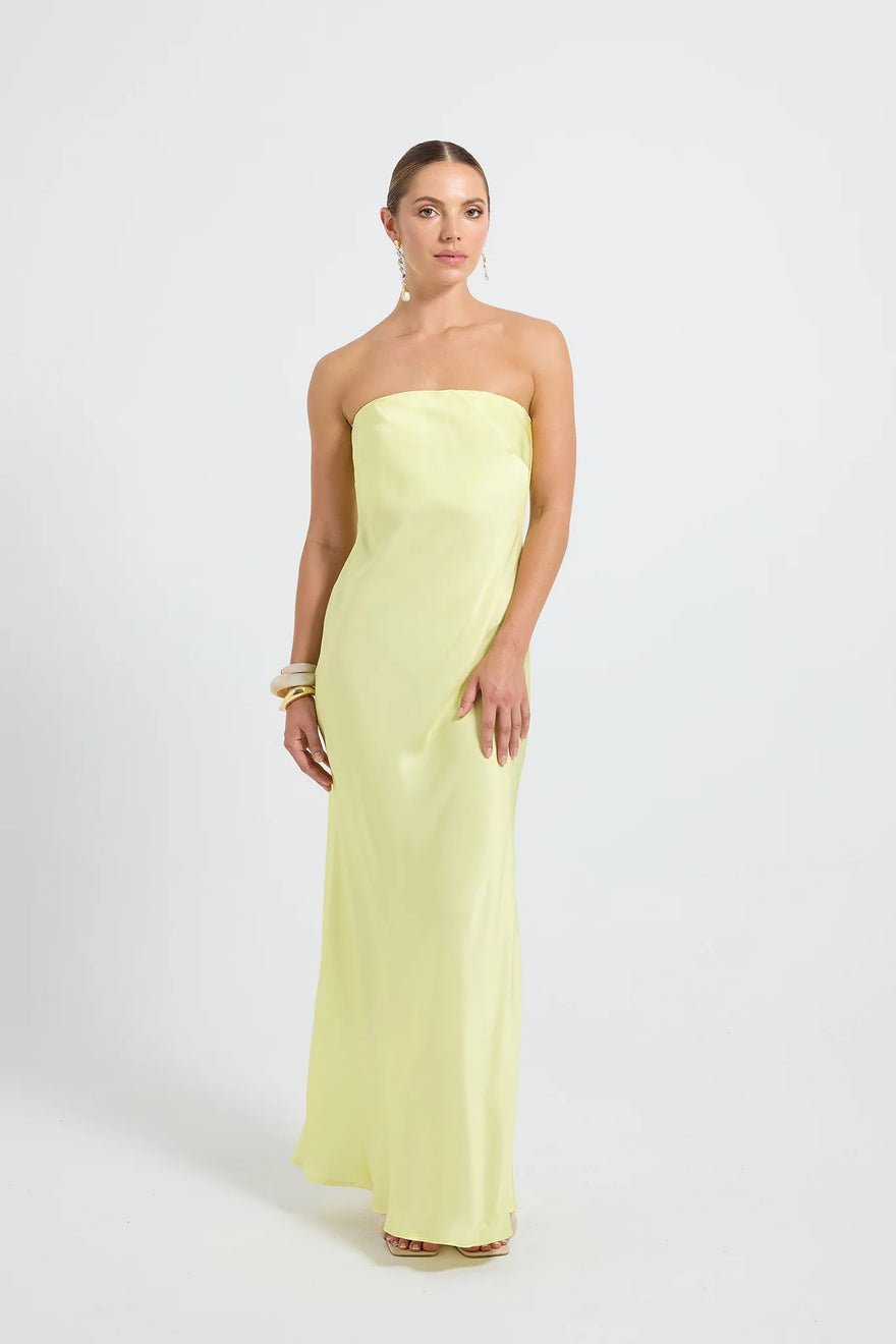 Pasduchas Quin Strapless Maxi Dress - Lemon photo 2
