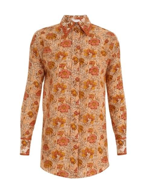 Zimmermann Andie Relaxed Shirt Almond Floral Size 1 / AU 10 photo 5