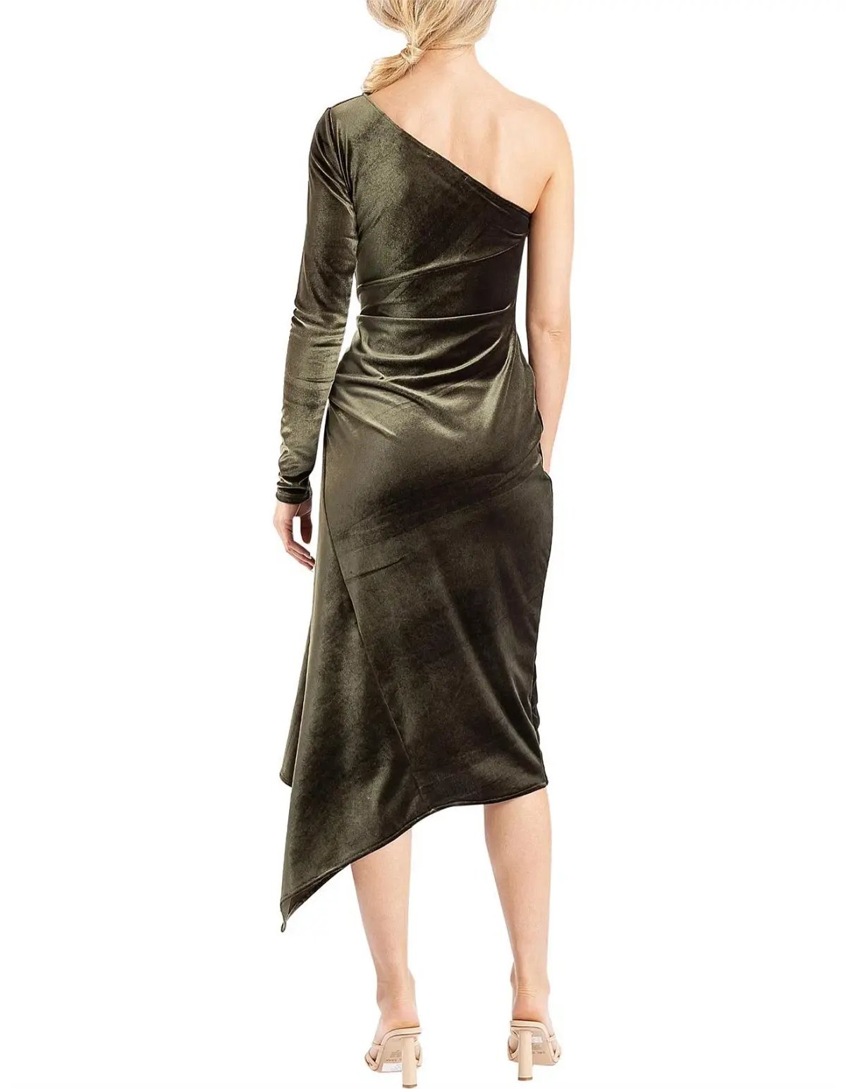 One Fell Swoop Leticia One Shoulder Midi Dress Green Size 10 photo 3
