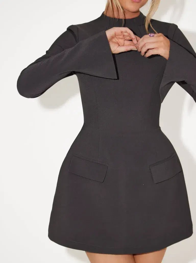 Odd Muse  The Ultimate Muse Split Sleeve Mini Dress Slate Grey Size 14 photo 4