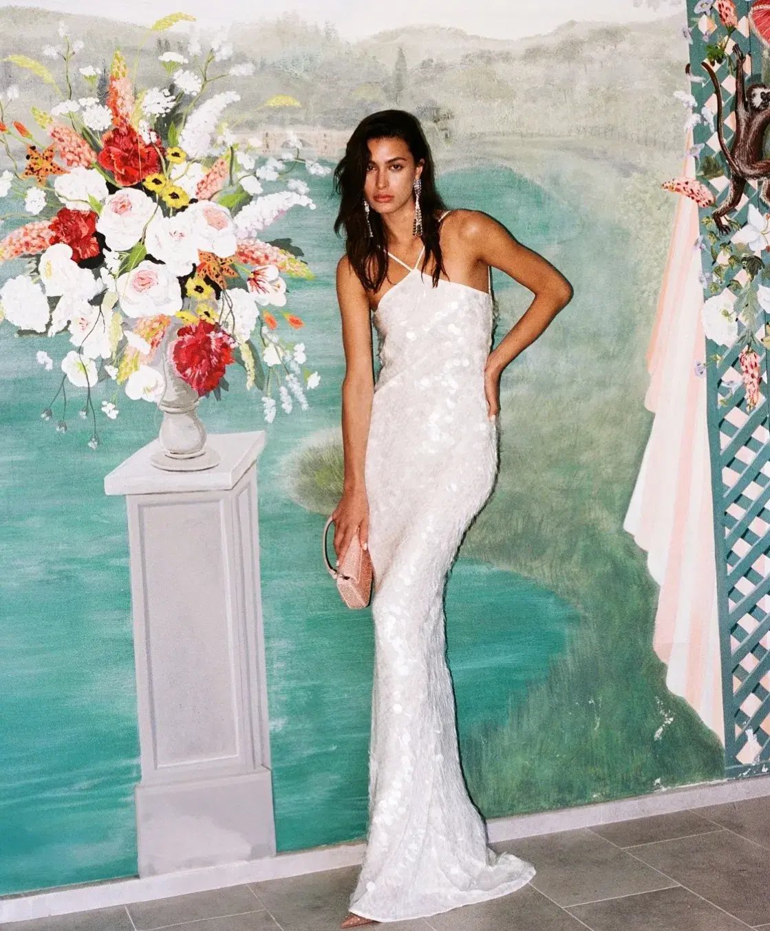 Rat & Boa Emmanuella Halter Maxi Dress in White Sequin Size XS / AU 6 photo 4