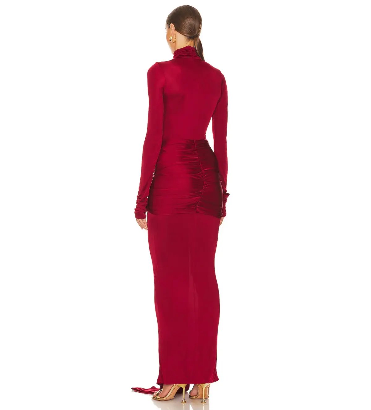 Helsa Slinky Jersey Sarong Maxi Dress in Red Size XS / AU 6 photo 3