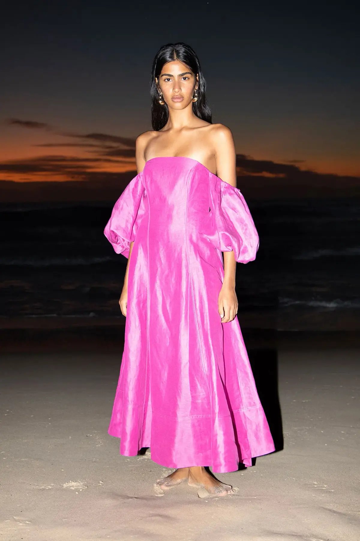 AJE INCARNATION MIDI DRESS MAGENTA SIZE 14 photo 8