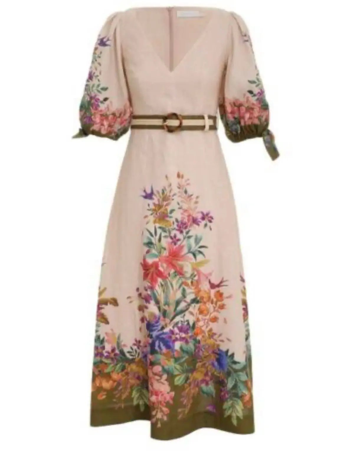 Zimmermann Tropicana Belted Floral-Print Linen Dress photo 3