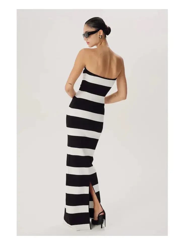 Ronny Kobo Lehua Knit Dress Black and White Stripe photo 3