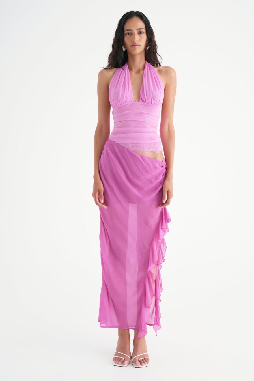 Benni Penelope Halter Maxi Dress - Pink photo 2